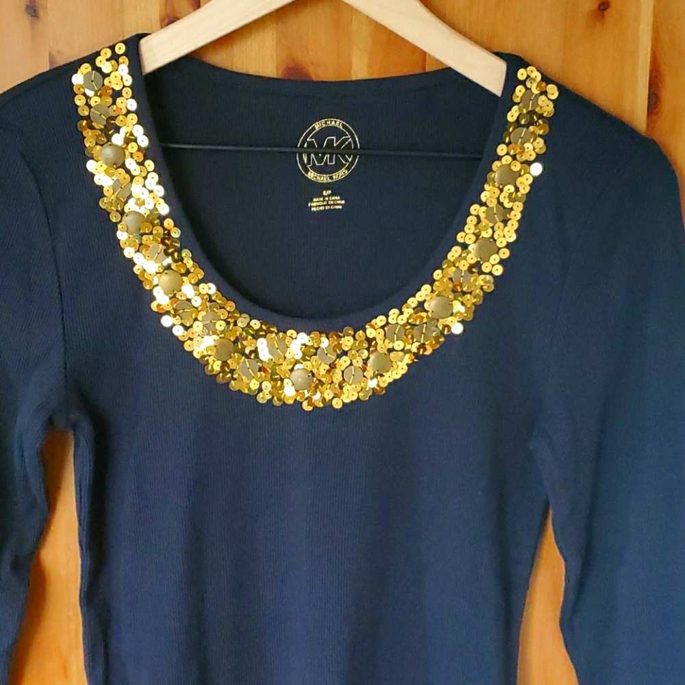 Michael Kors Golden Sequins Top